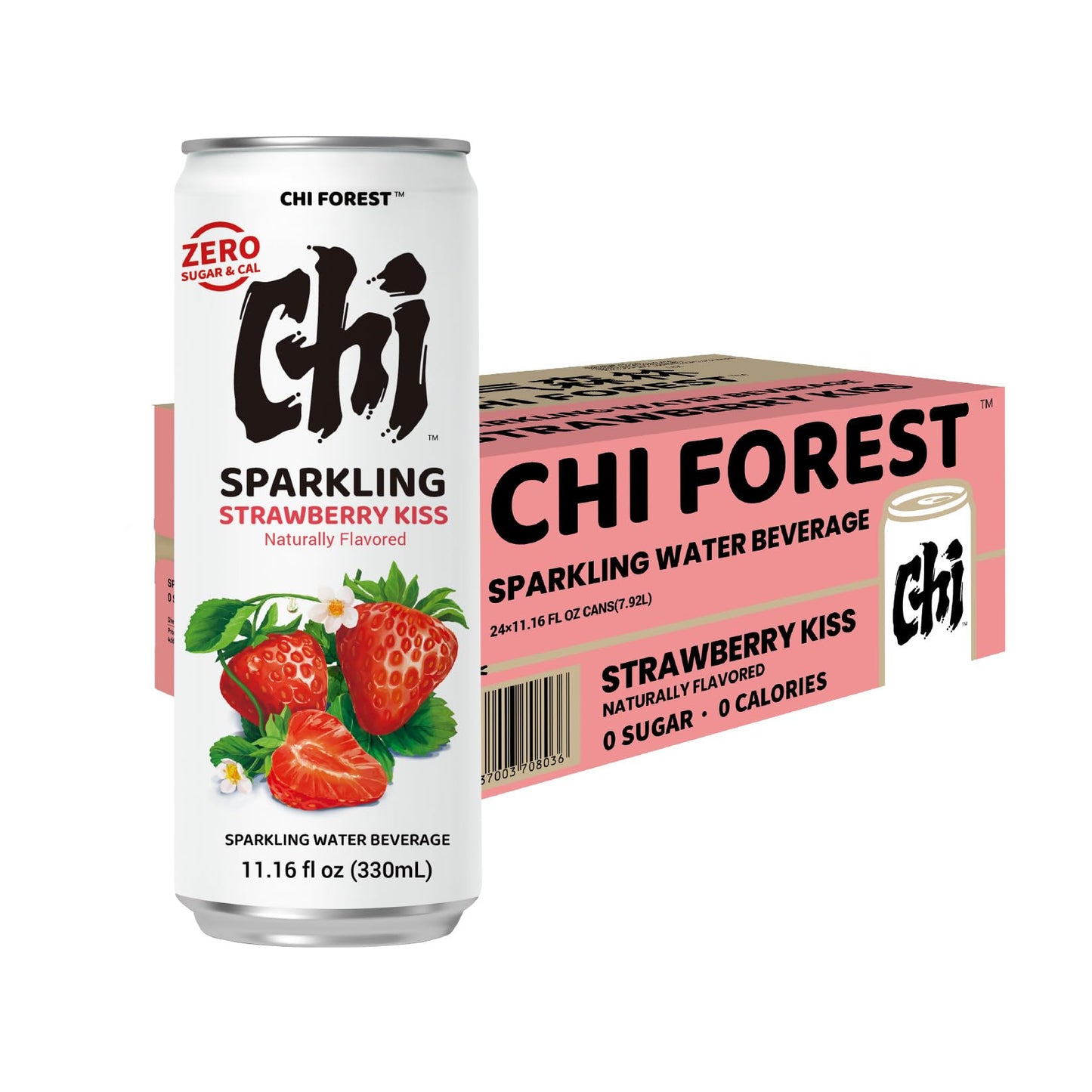 CHI FOREST Sparkling Water Beverage, 4 Flavors Variety Pack, Zero Sugar, 11.16 fl oz Cans (Pack of 24)