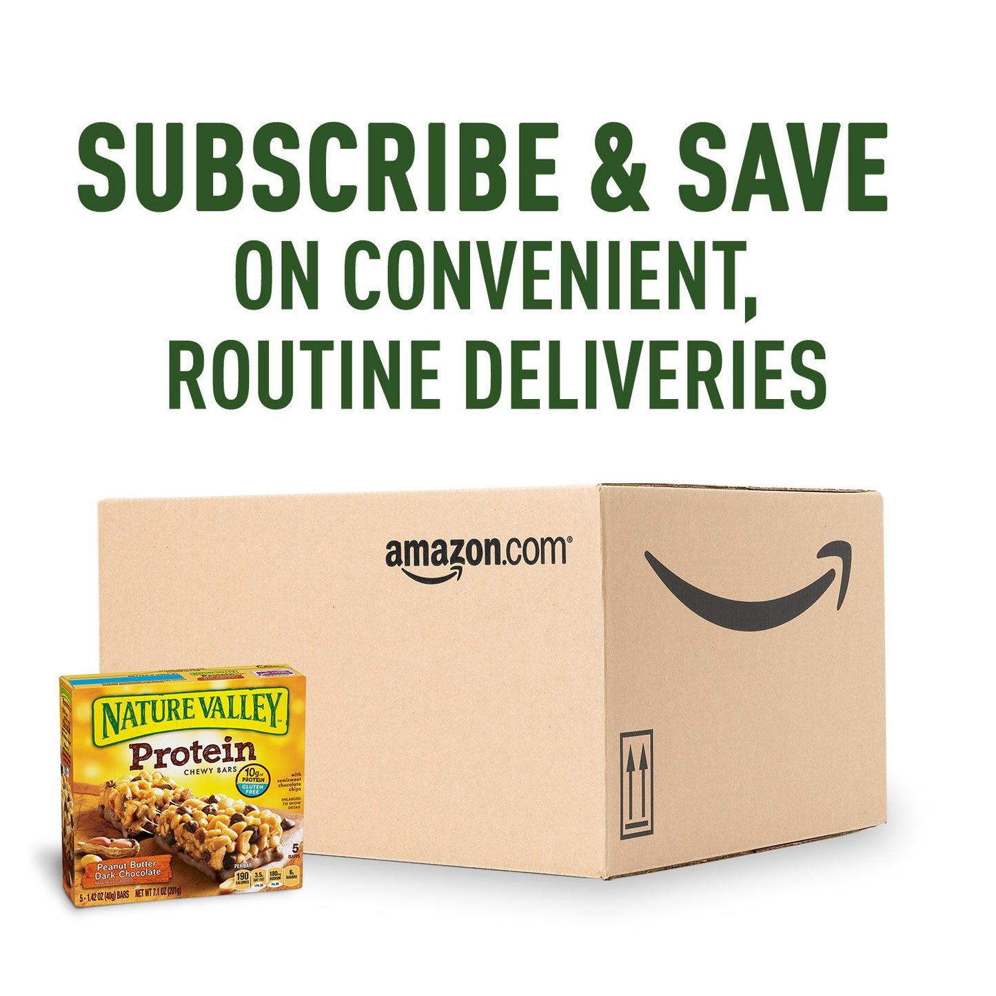 Nature Valley Chewy Protein Granola Bars, Peanut Butter Dark Chocolate, 10 Bars, 14.2 OZ