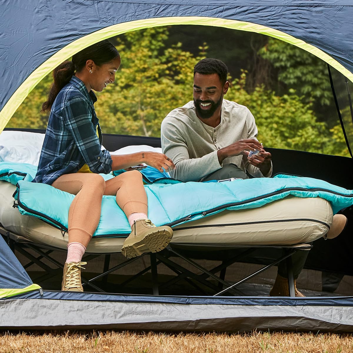 Coleman Flatlands 30/40/50°F Sleeping Bag, Made from 100% Recycled Material, Big & Tall Options, Cool-Weather Sleeping Bag for Camping, Sleepovers, Guests & More