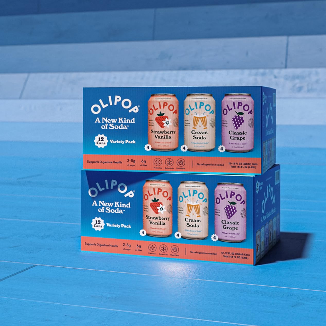 OLIPOP Prebiotic Soda Pop, SpongeBob Pineapple Paradise, Pantry Pack Packed with Prebiotics, Fiber, and Botanicals, Gluten Free, Vegan, GMO Free, 12oz Skinny Can (12-Cans)