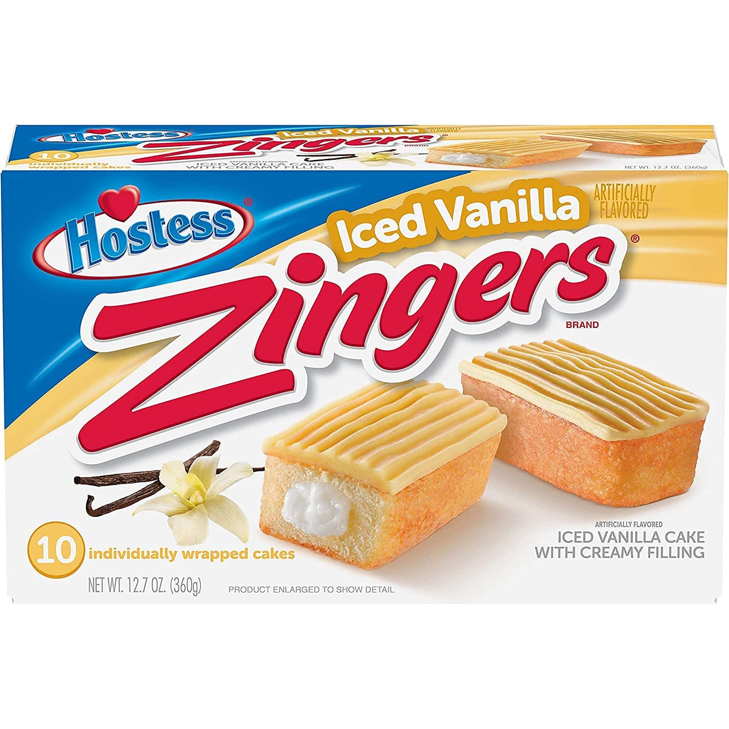 12.7oz Hostess Zingers Iced Vanilla Cake, 10 Piece (Pack of 2)