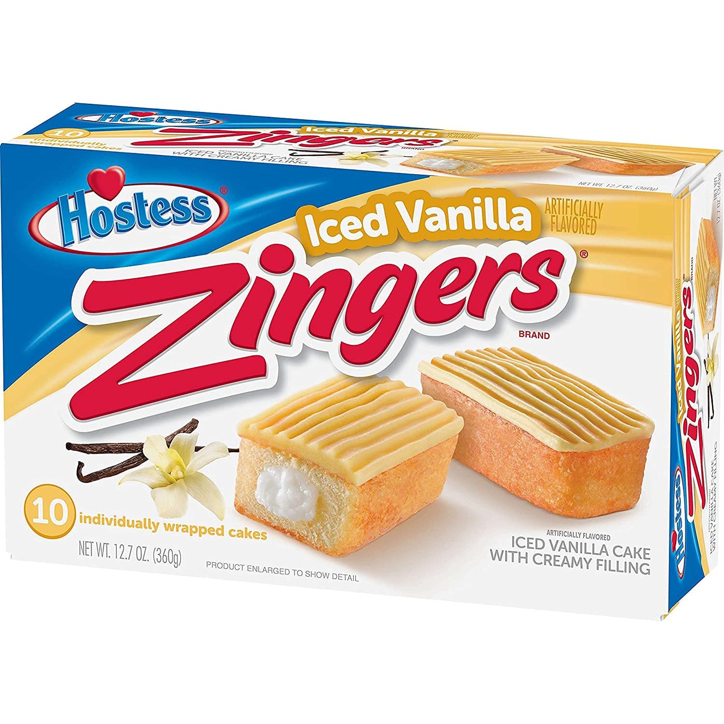 12.7oz Hostess Zingers Iced Vanilla Cake, 10 Piece (Pack of 2)