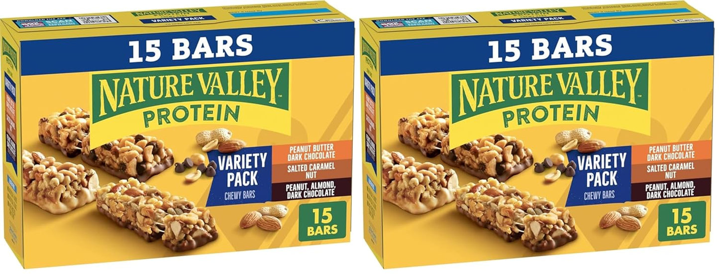Nature Valley Chewy Protein Granola Bars, Peanut Butter Dark Chocolate, 10 Bars, 14.2 OZ