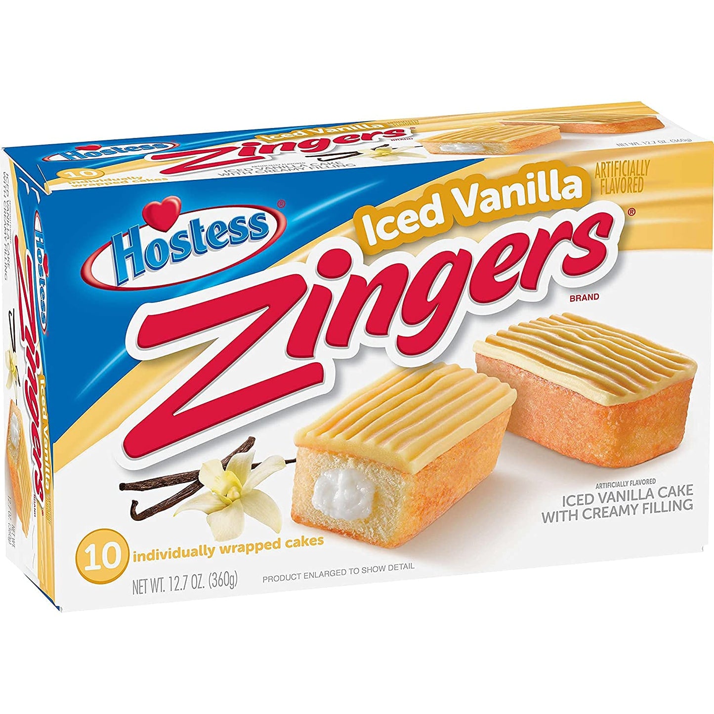 12.7oz Hostess Zingers Iced Vanilla Cake, 10 Piece (Pack of 2)
