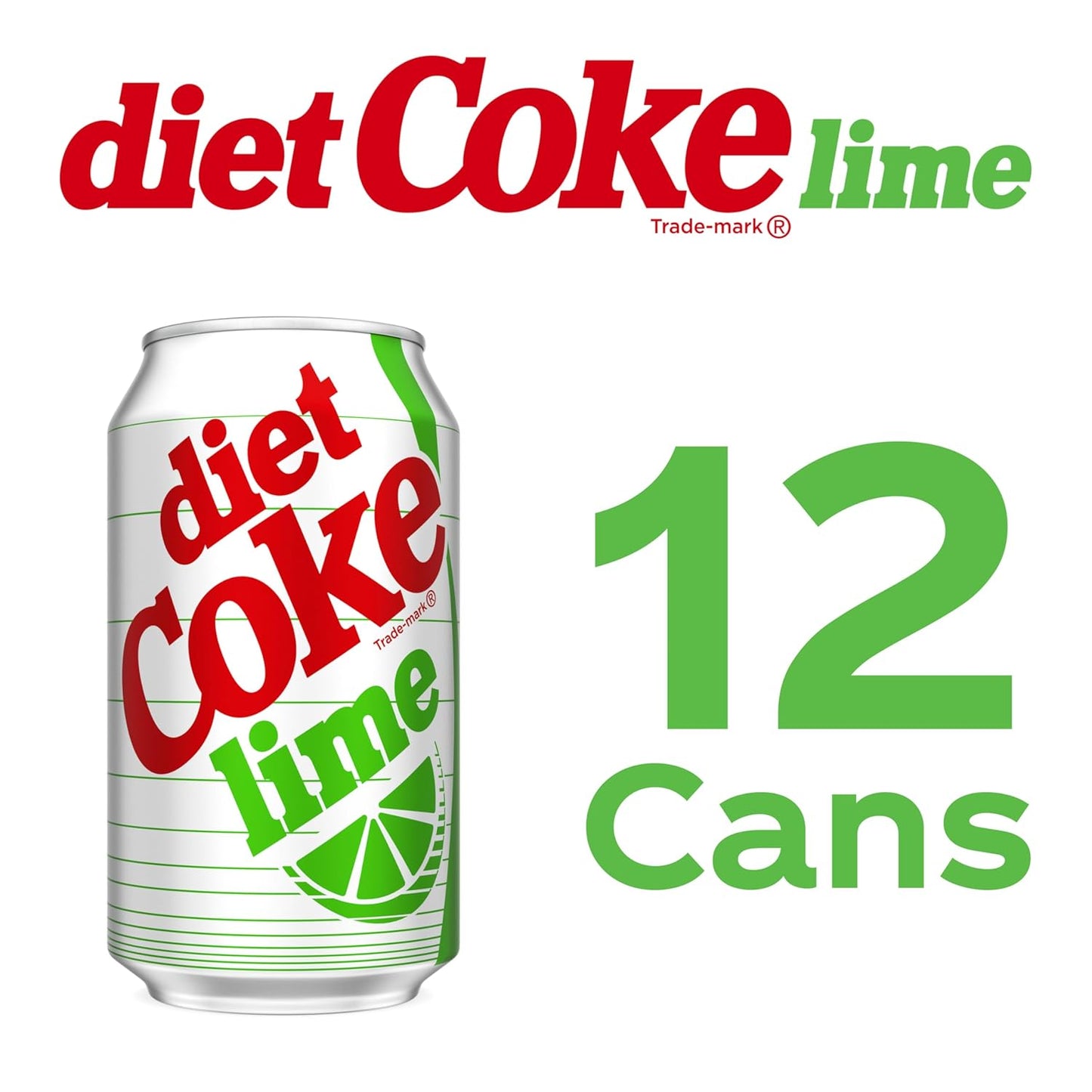 Diet Coke Lime Soda Soft Drink Fridge Pack Cans, 12 fl oz, 12 Pack