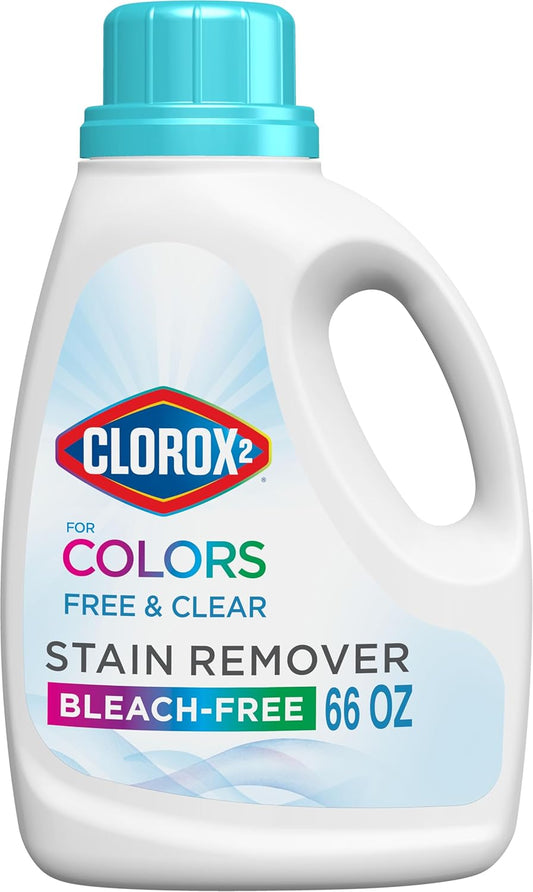 Clorox 2 for Colors Stain Remover & Laundry Additive, Free and Clear, 66 Fl Oz (Pack May Vary)