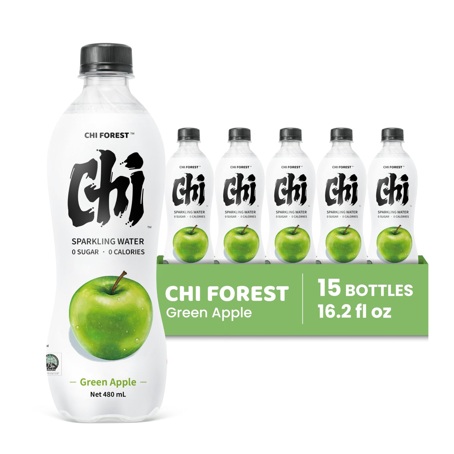 CHI FOREST Sparkling Water Beverage, 4 Flavors Variety Pack, Zero Sugar, 11.16 fl oz Cans (Pack of 24)