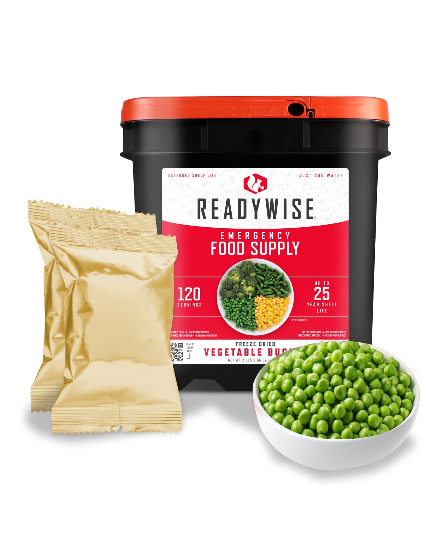 ReadyWise Emergency Food Supply - 120 Servings Favorites Sample Bucket, Survival Food Kit, Freeze Dried Prepper Food & Dehydrated Meals for Camping Essentials & Backpacking, up to 25 Year Shelf Life