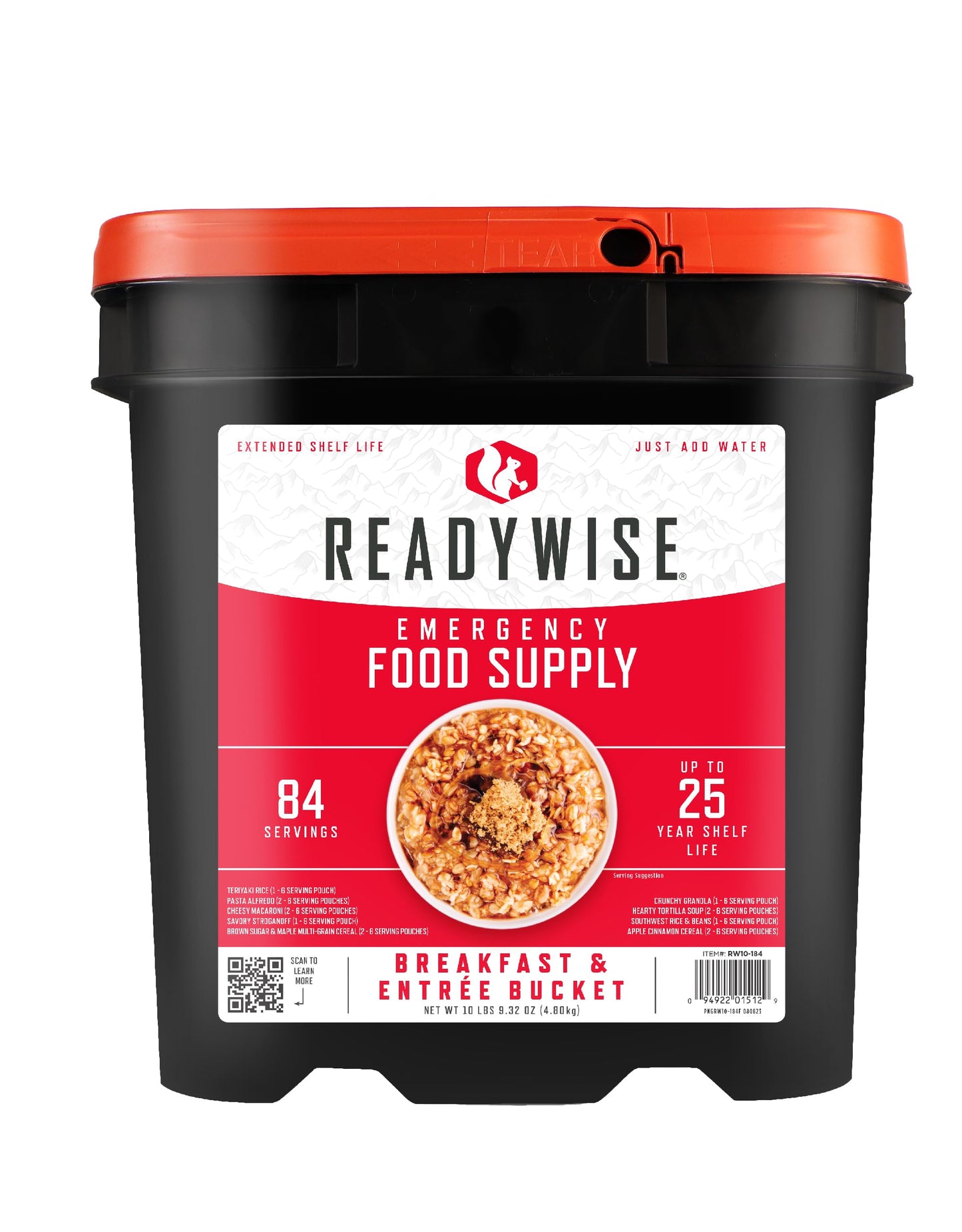 ReadyWise Emergency Food Supply - 120 Servings Favorites Sample Bucket, Survival Food Kit, Freeze Dried Prepper Food & Dehydrated Meals for Camping Essentials & Backpacking, up to 25 Year Shelf Life