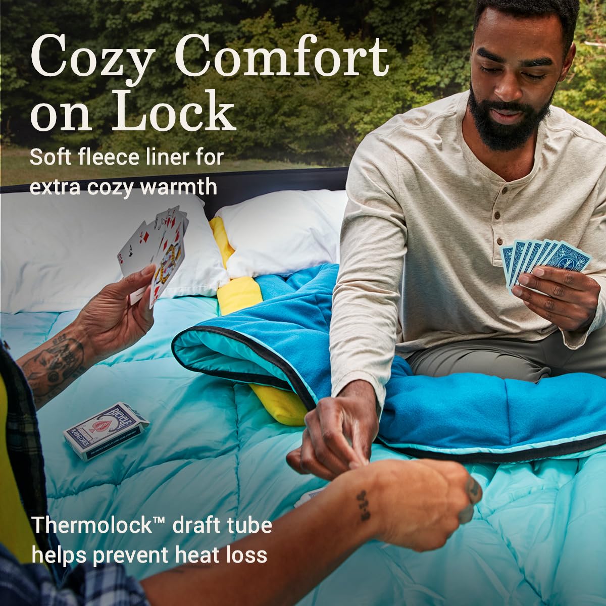 Coleman Flatlands 30/40/50°F Sleeping Bag, Made from 100% Recycled Material, Big & Tall Options, Cool-Weather Sleeping Bag for Camping, Sleepovers, Guests & More