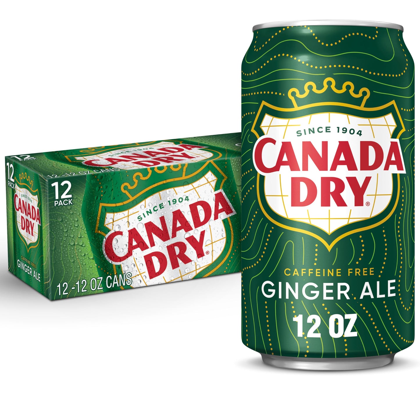 Canada Dry Zero Sugar Ginger Ale Soda, 12 fl oz cans, 12 pack