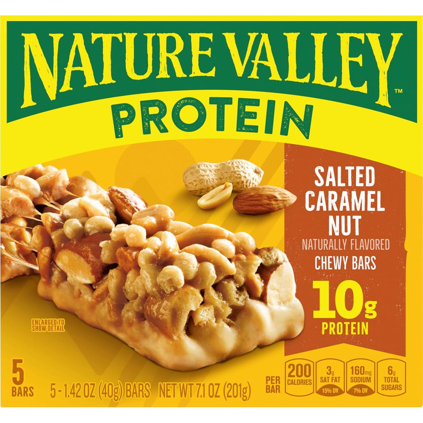 Nature Valley Chewy Protein Granola Bars, Peanut Butter Dark Chocolate, 10 Bars, 14.2 OZ
