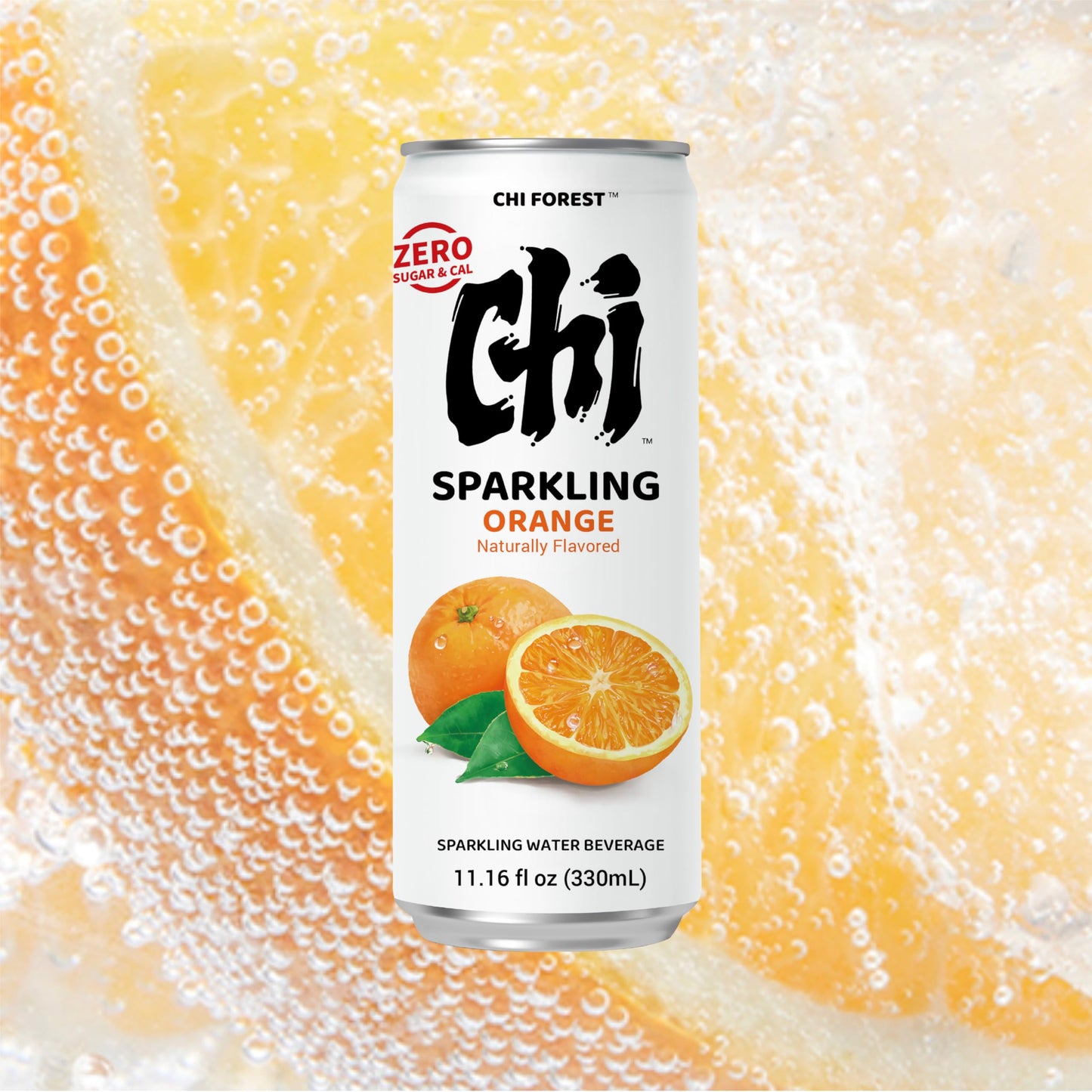 CHI FOREST Sparkling Water Beverage, 4 Flavors Variety Pack, Zero Sugar, 11.16 fl oz Cans (Pack of 24)