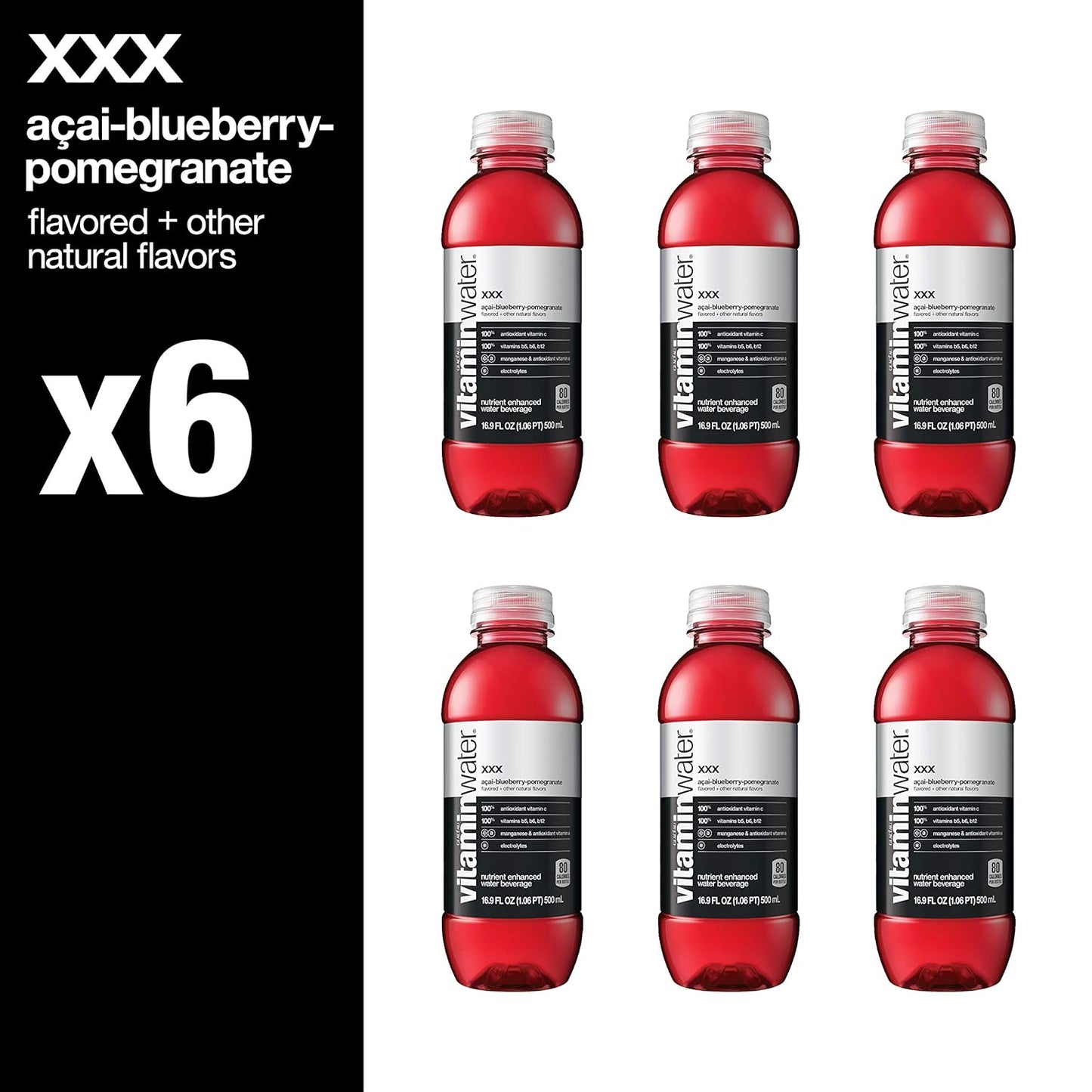 vitaminwater XXX, 16.9 fl oz, 6 Pack (786162103543)