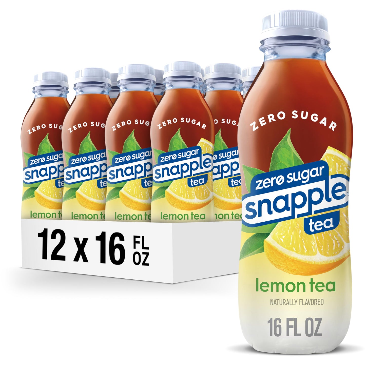 Snapple Zero Sugar Half 'n Half Tea, 16 fl oz recycled plastic bottle, 6 pack