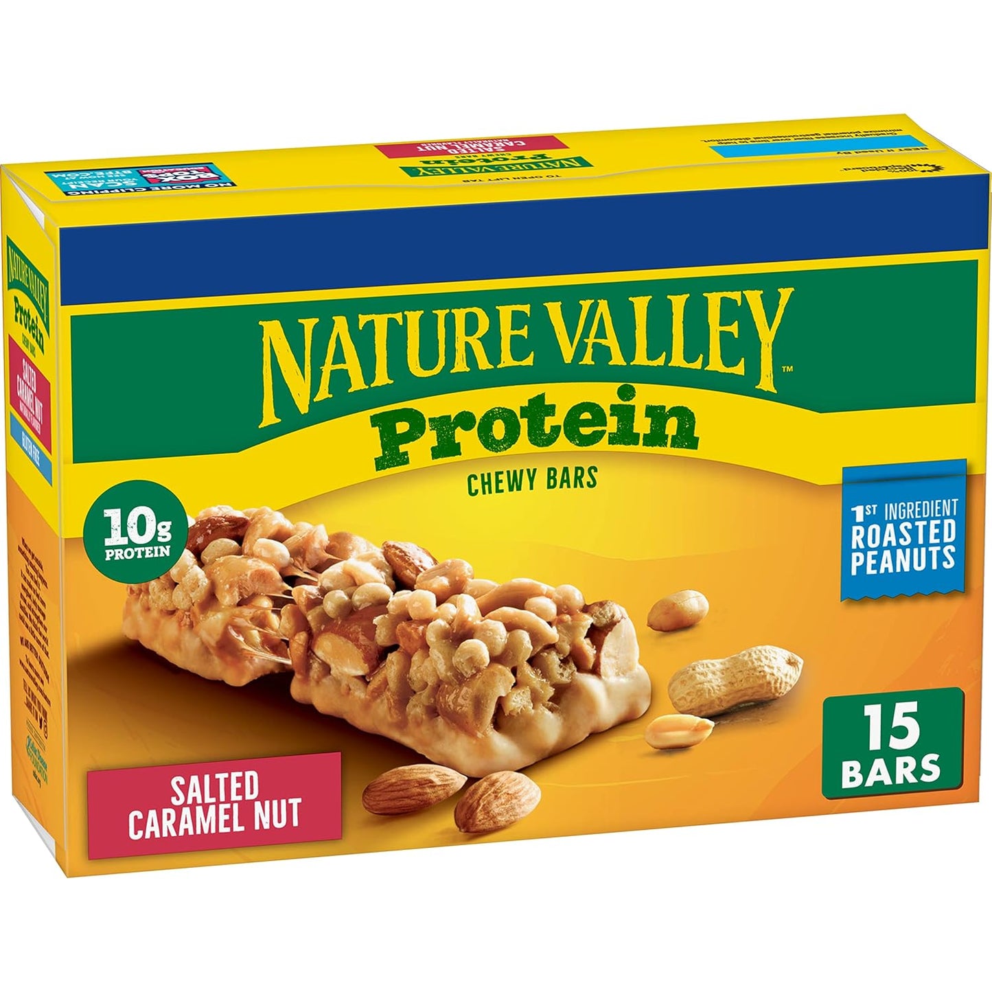 Nature Valley Chewy Protein Granola Bars, Peanut Butter Dark Chocolate, 10 Bars, 14.2 OZ