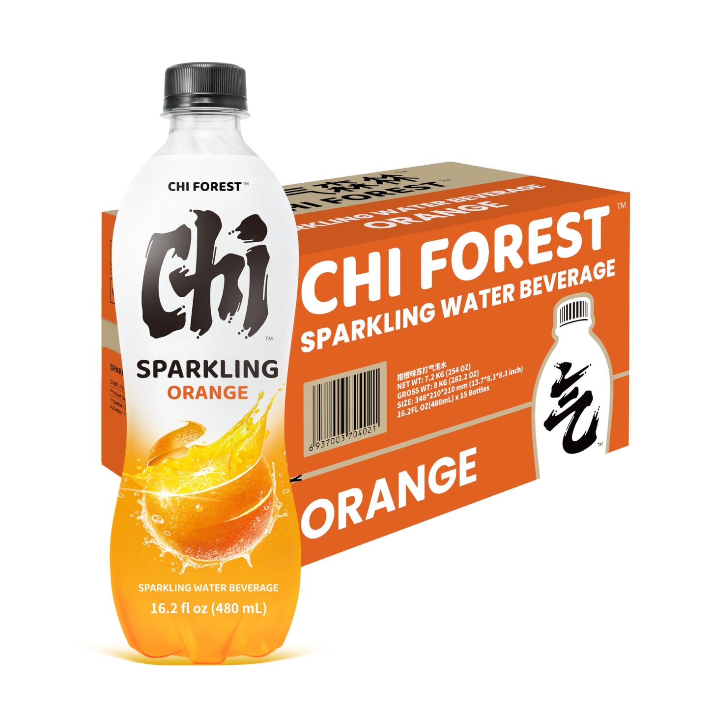 CHI FOREST Sparkling Water Beverage, 4 Flavors Variety Pack, Zero Sugar, 11.16 fl oz Cans (Pack of 24)