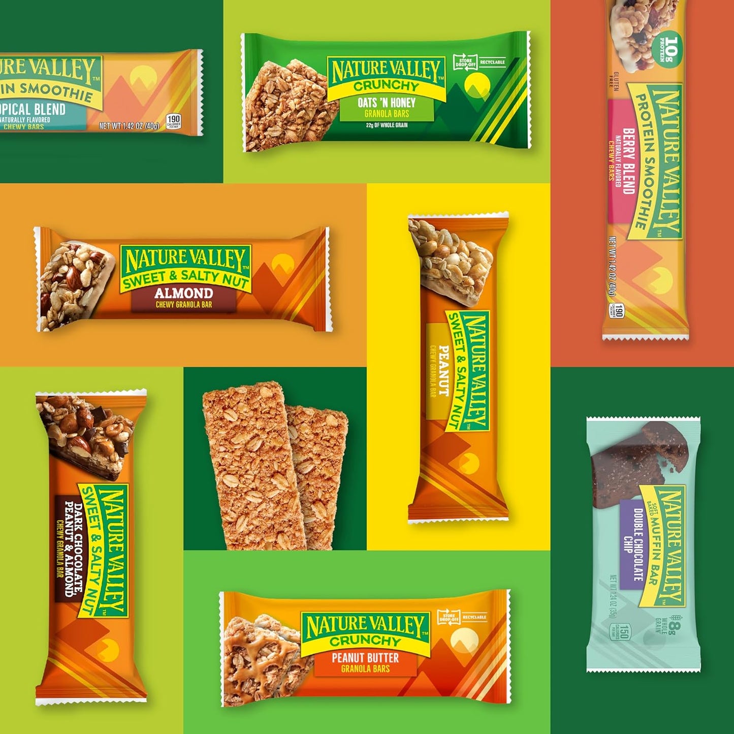 Nature Valley Chewy Protein Granola Bars, Peanut Butter Dark Chocolate, 10 Bars, 14.2 OZ