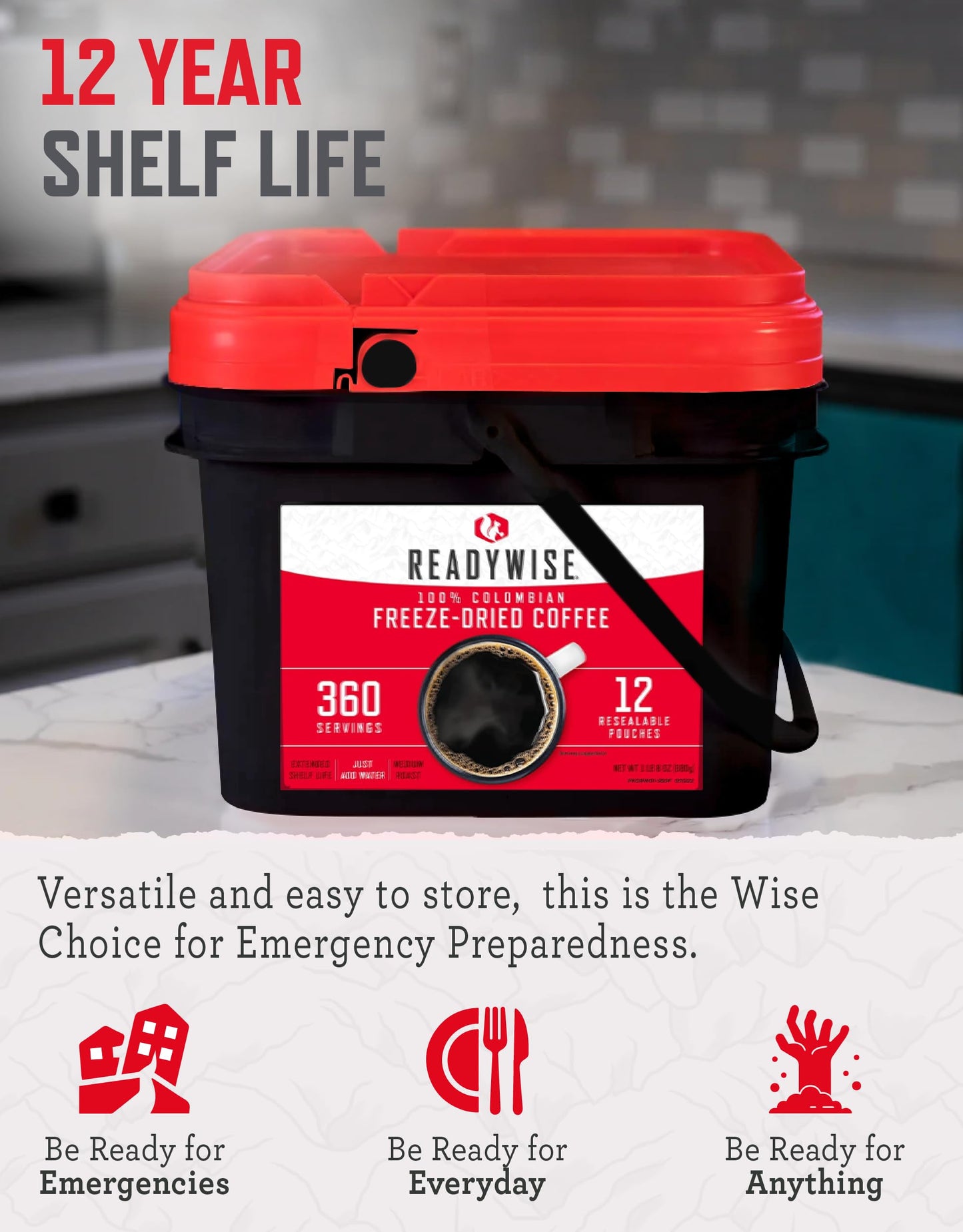 ReadyWise Emergency Food Supply - 120 Servings Favorites Sample Bucket, Survival Food Kit, Freeze Dried Prepper Food & Dehydrated Meals for Camping Essentials & Backpacking, up to 25 Year Shelf Life