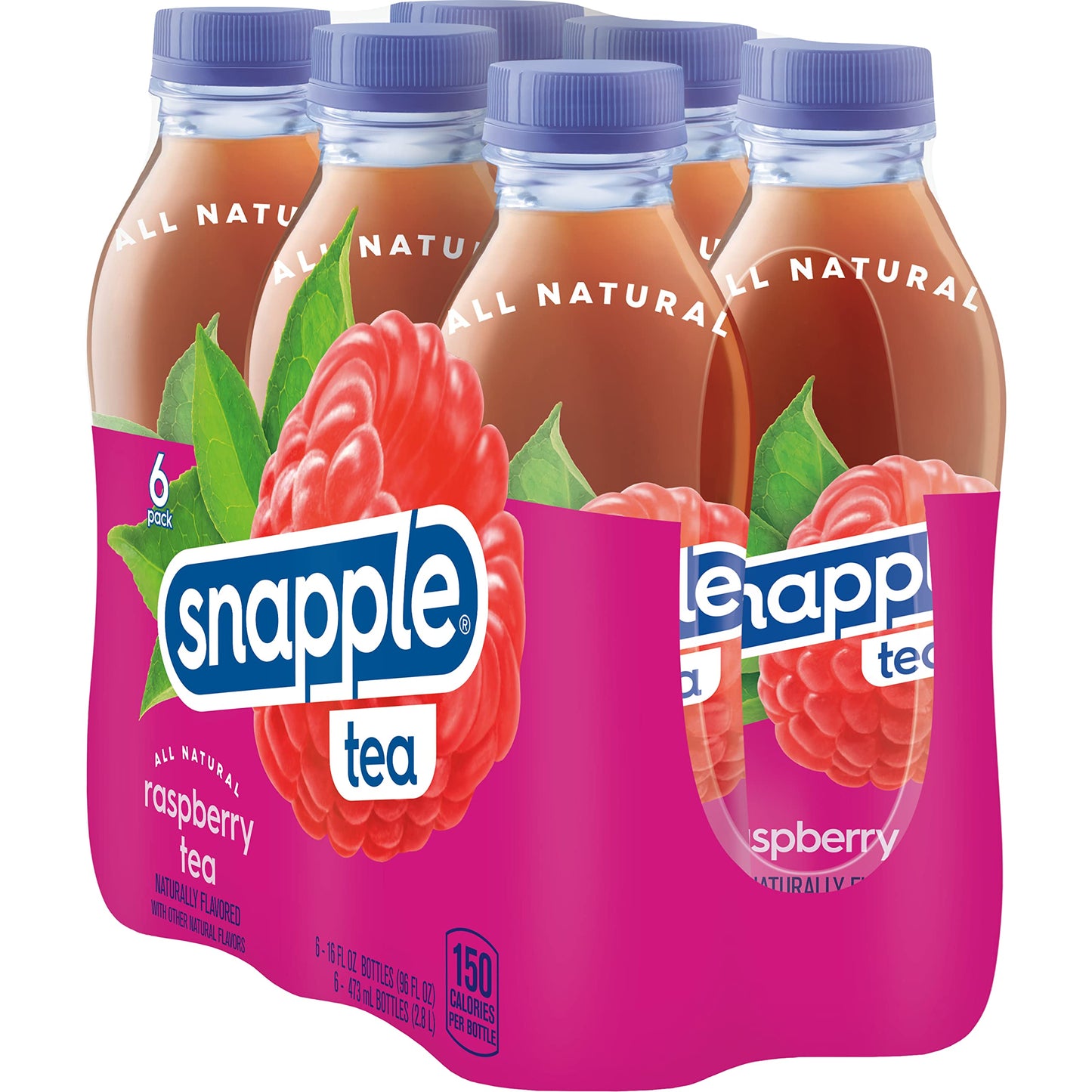 Snapple Zero Sugar Half 'n Half Tea, 16 fl oz recycled plastic bottle, 6 pack