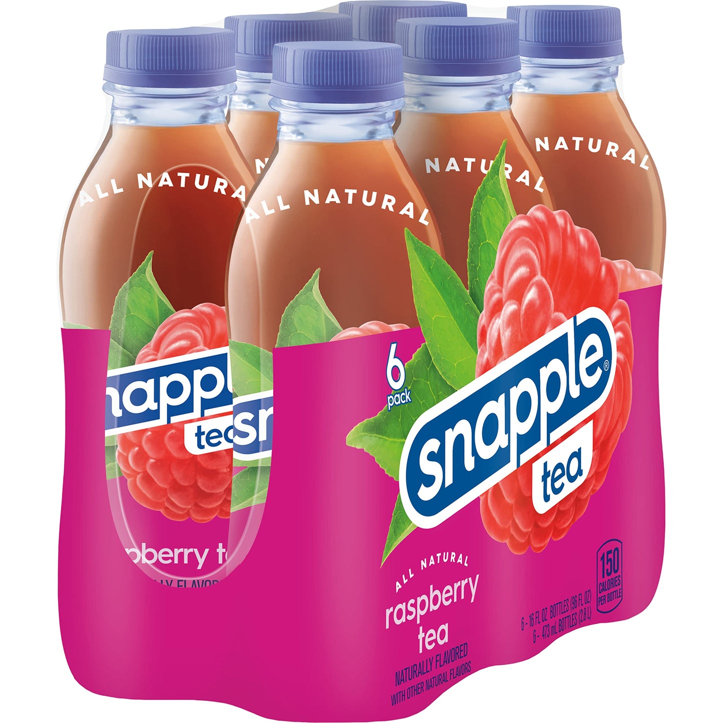 Snapple Zero Sugar Half 'n Half Tea, 16 fl oz recycled plastic bottle, 6 pack