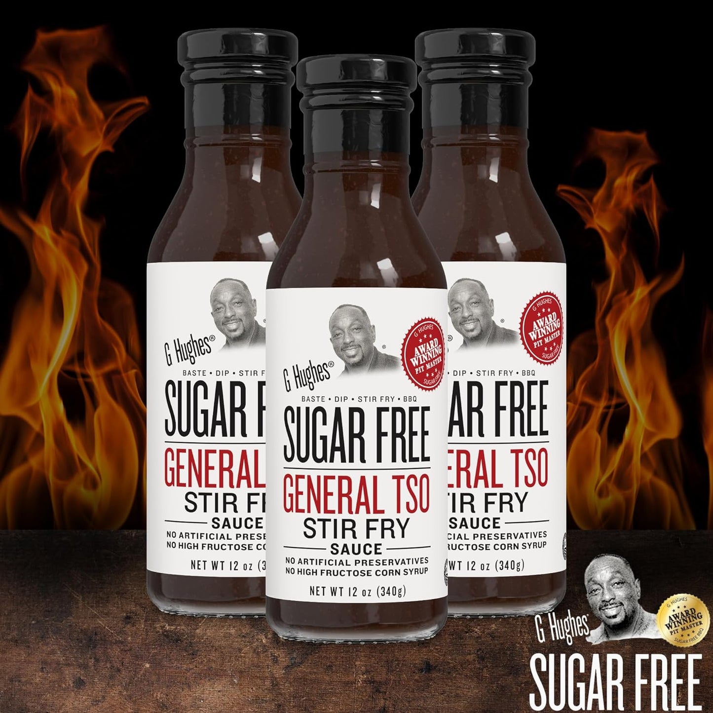 G Hughes Sugar Free, General Tso Sauce - Stir Fry Sauce, Gluten Free, No High Fructose, No Artificial Preservatives - 12 Oz (1-Pack)