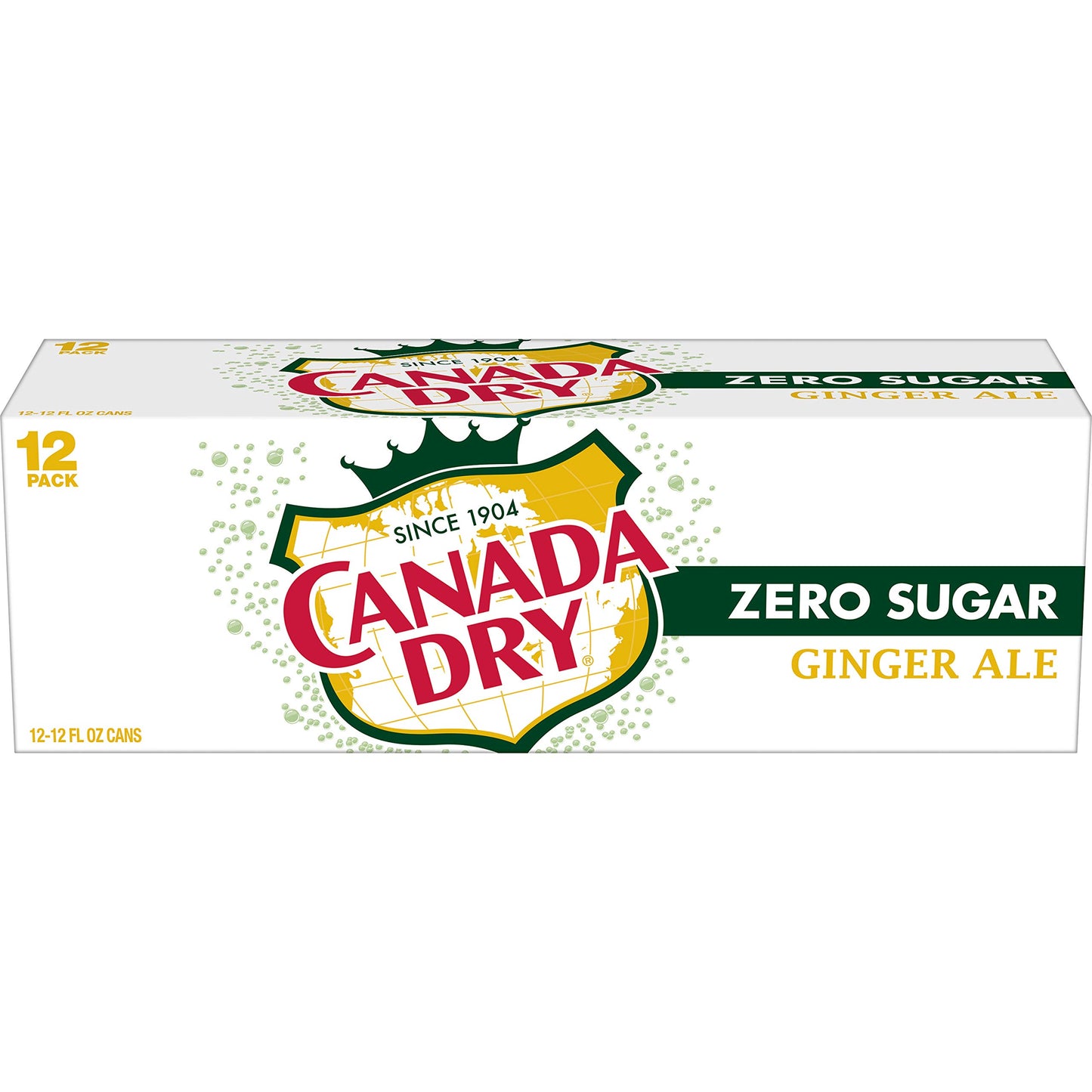 Canada Dry Zero Sugar Ginger Ale Soda, 12 fl oz cans, 12 pack