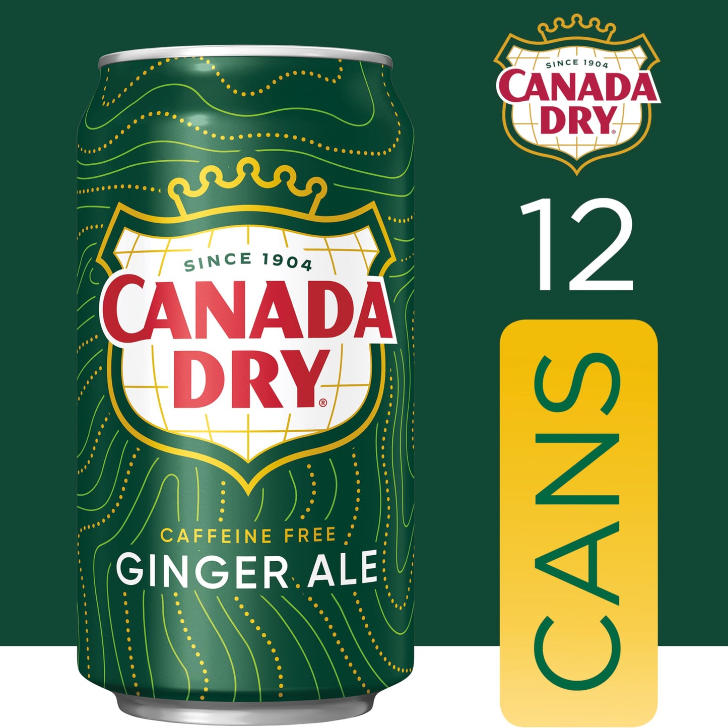 Canada Dry Zero Sugar Ginger Ale Soda, 12 fl oz cans, 12 pack