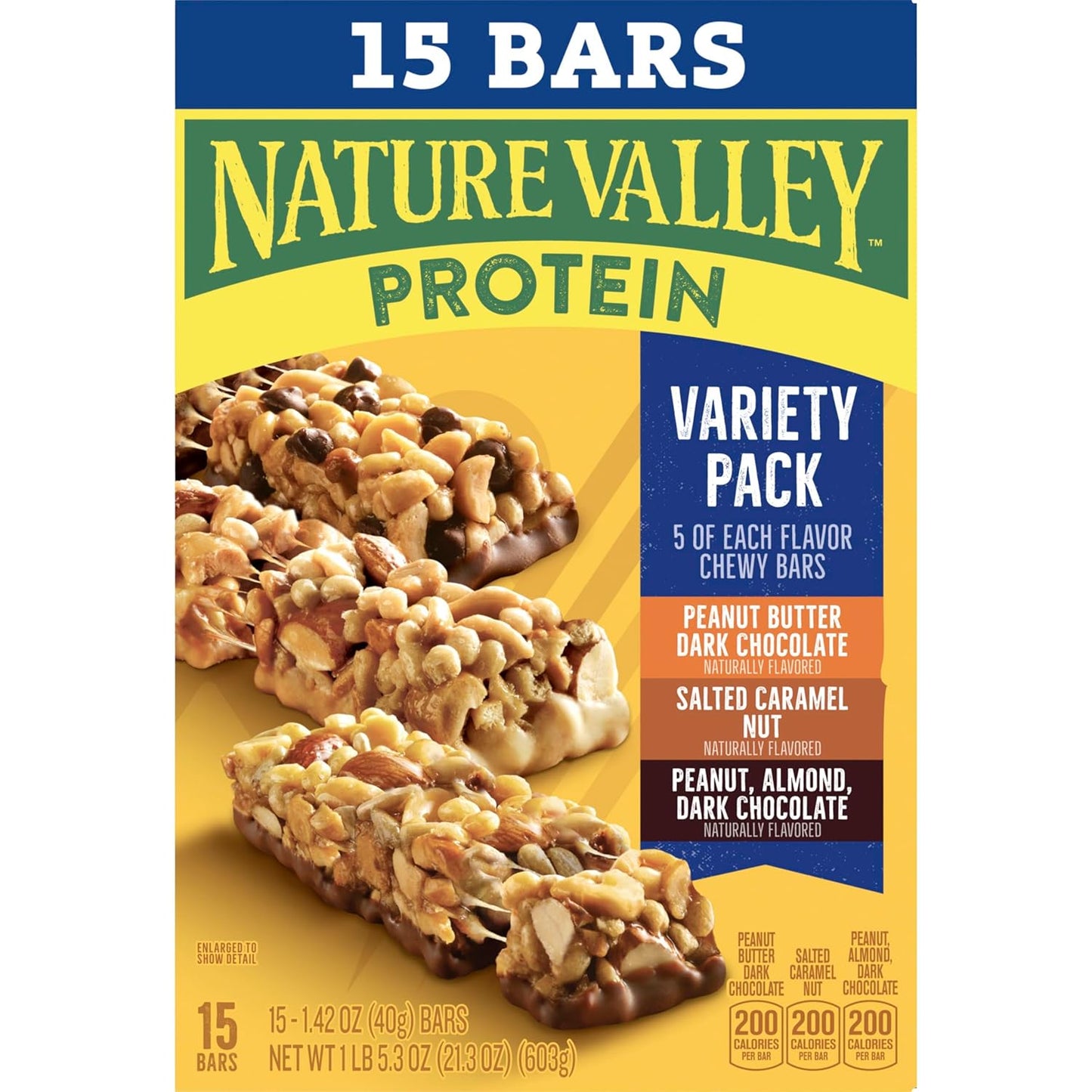 Nature Valley Chewy Protein Granola Bars, Peanut Butter Dark Chocolate, 10 Bars, 14.2 OZ