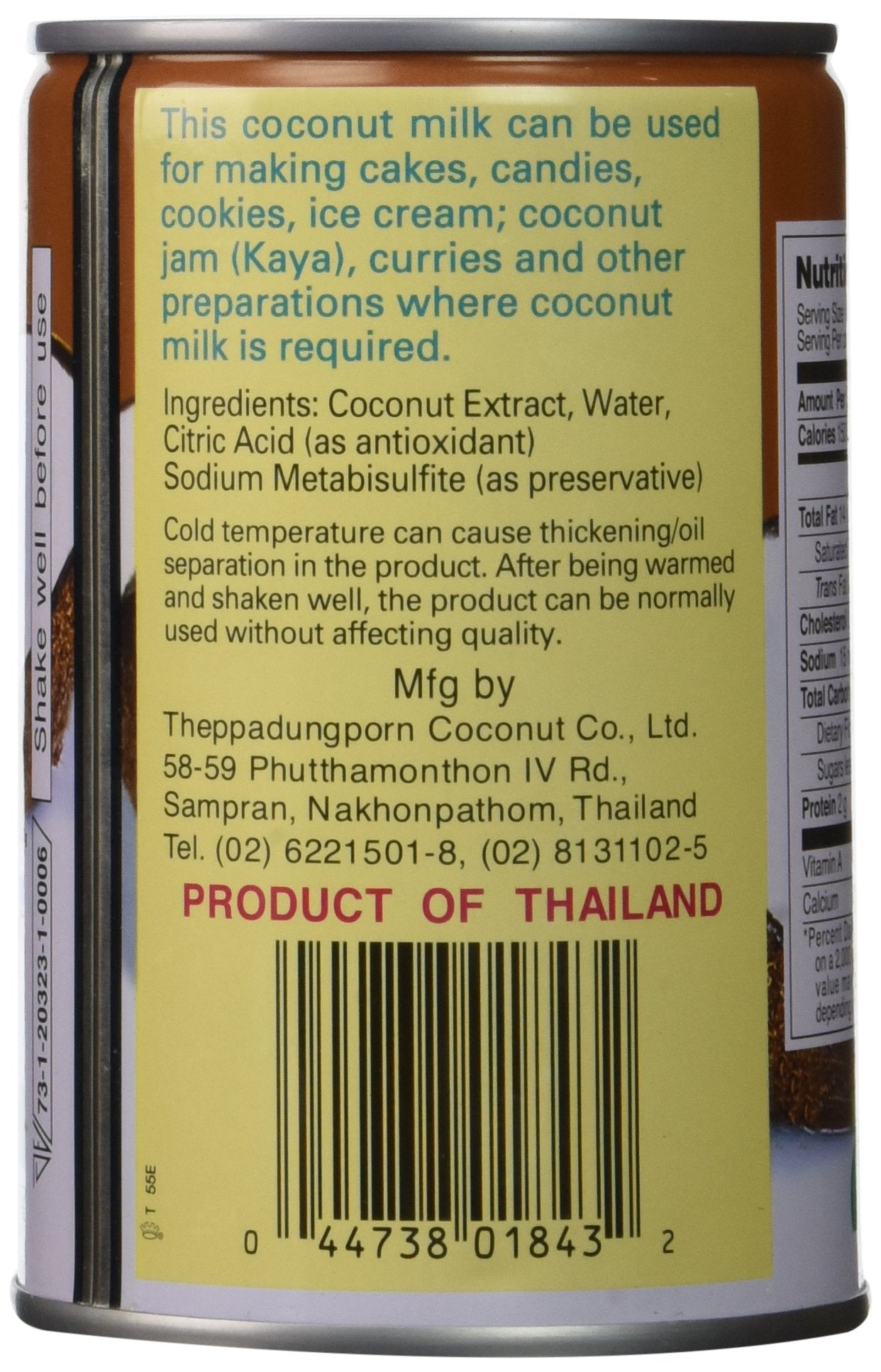 Chaokoh Coconut Milk Unsweetened 6 Pack - Premium, Canned Coconut Milk from Thailand, Lactose Free, Non Dairy Vegan Milk - for Curries, Drinks, Desserts, & More (13.5 oz per Can)