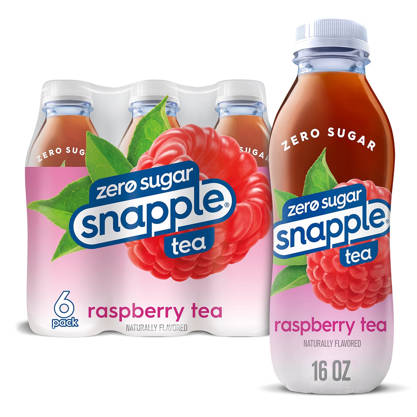 Snapple Zero Sugar Half 'n Half Tea, 16 fl oz recycled plastic bottle, 6 pack