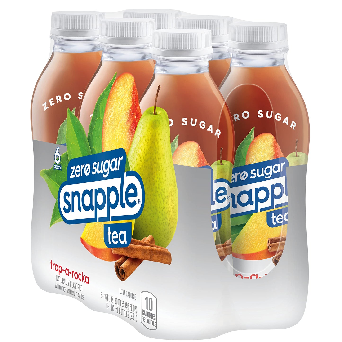 Snapple Zero Sugar Half 'n Half Tea, 16 fl oz recycled plastic bottle, 6 pack