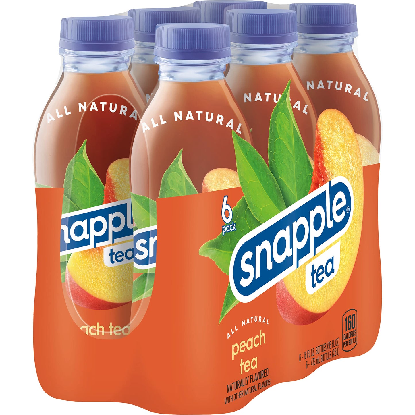 Snapple Zero Sugar Half 'n Half Tea, 16 fl oz recycled plastic bottle, 6 pack