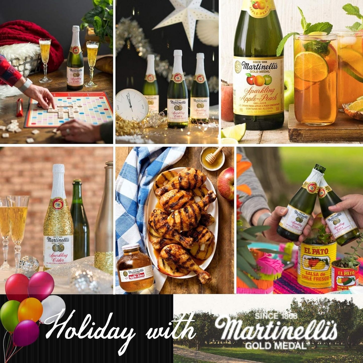 Martinelli's Sparkling Cider Mini Bottles, 8.4 oz. - Martinelli Sparkling Apple Cider, 12 Pack - Martinelli's Apple Juice - Pack of 12