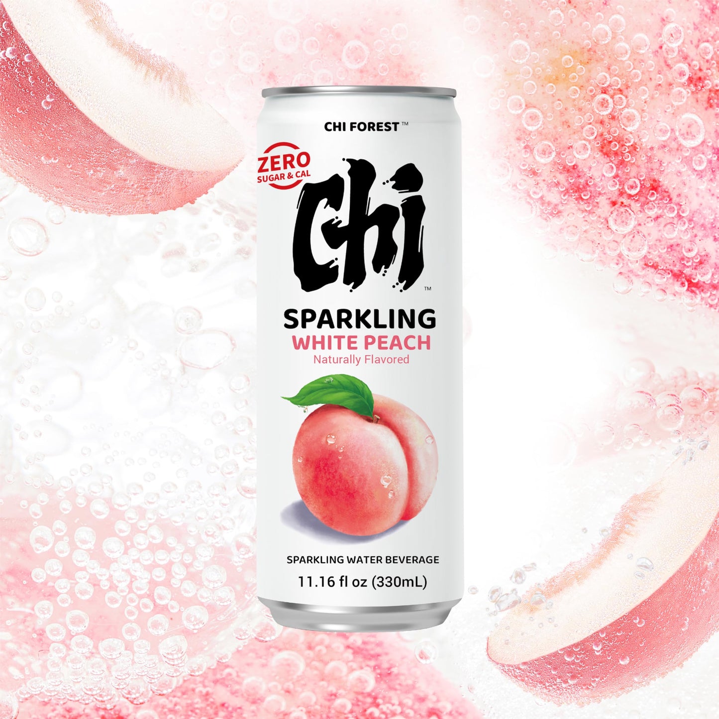 CHI FOREST Sparkling Water Beverage, 4 Flavors Variety Pack, Zero Sugar, 11.16 fl oz Cans (Pack of 24)