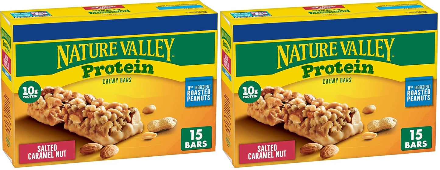 Nature Valley Chewy Protein Granola Bars, Peanut Butter Dark Chocolate, 10 Bars, 14.2 OZ