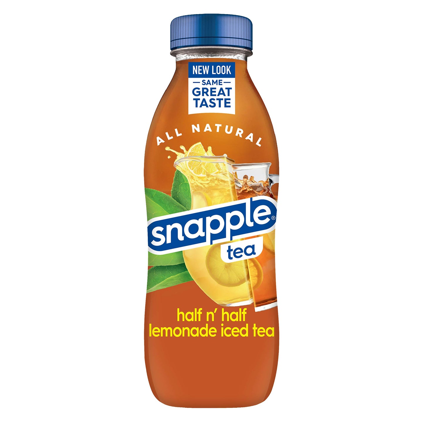 Snapple Zero Sugar Half 'n Half Tea, 16 fl oz recycled plastic bottle, 6 pack