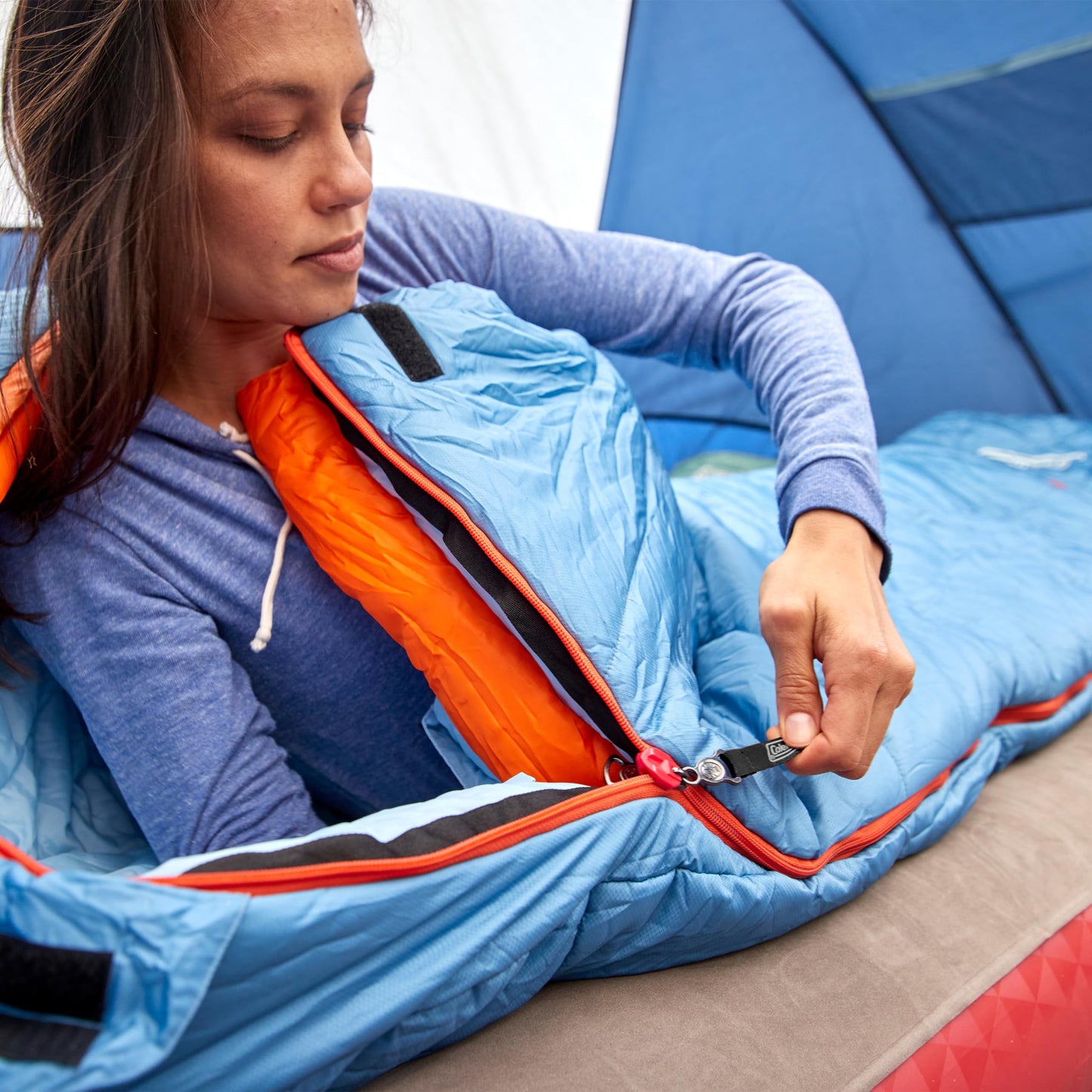 Coleman Big Bay 0/20/40°F Cold-Weather Sleeping Bag, Adult Mummy Sleeping Bag with Headrest, Foot Ventilation, & Storage Sack, Big & Tall Options