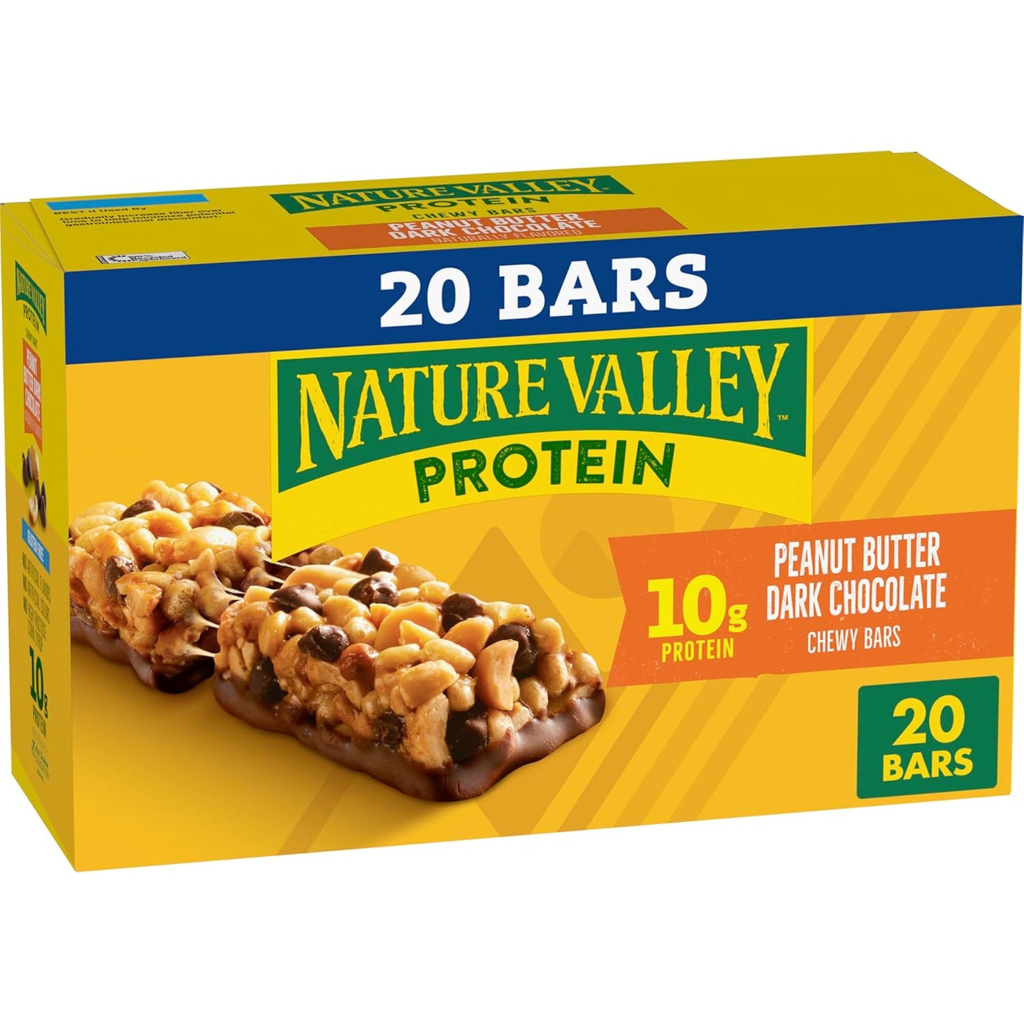 Nature Valley Chewy Protein Granola Bars, Peanut Butter Dark Chocolate, 10 Bars, 14.2 OZ
