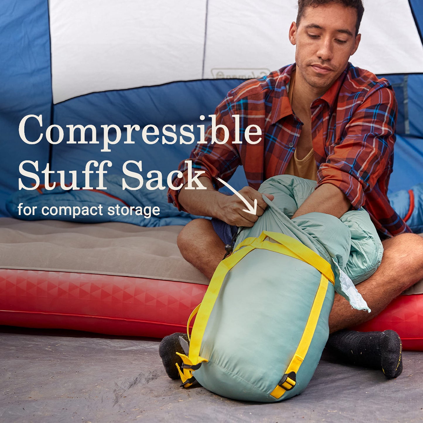 Coleman Big Bay 0/20/40°F Cold-Weather Sleeping Bag, Adult Mummy Sleeping Bag with Headrest, Foot Ventilation, & Storage Sack, Big & Tall Options