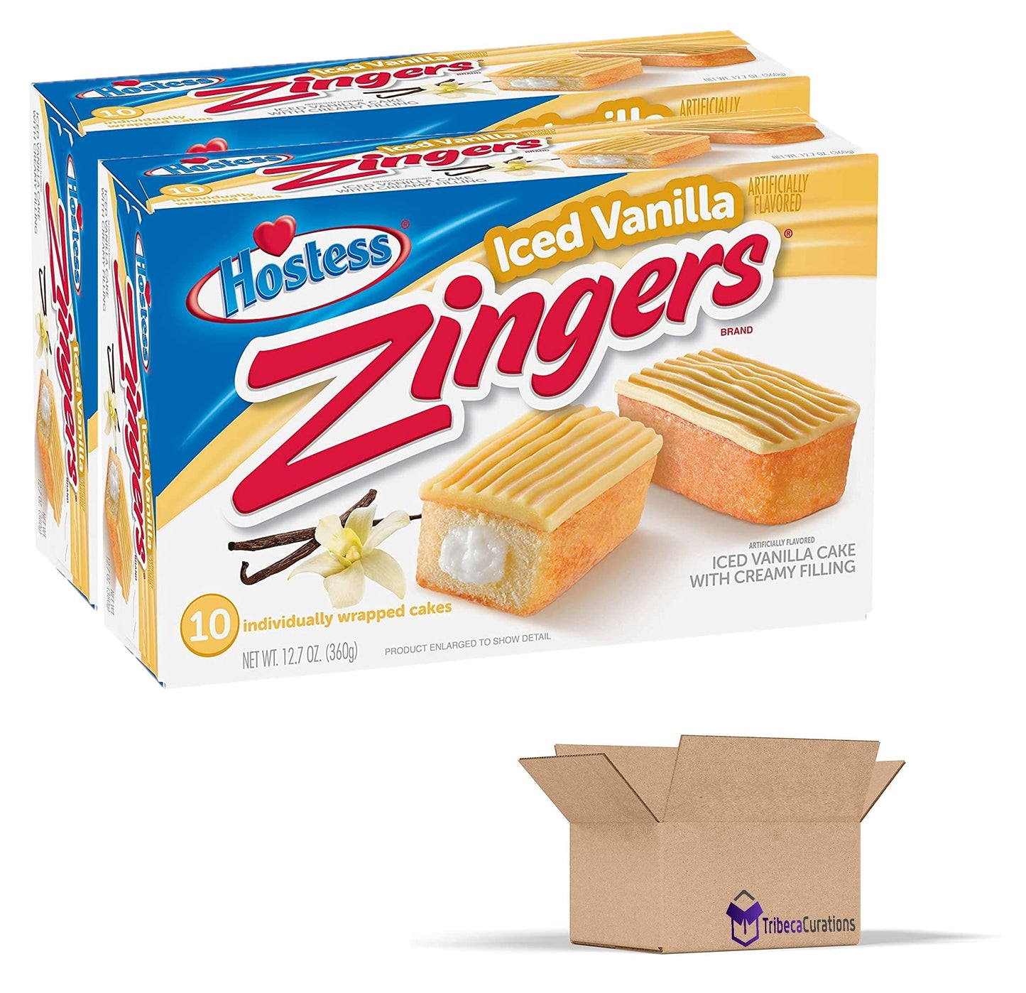 12.7oz Hostess Zingers Iced Vanilla Cake, 10 Piece (Pack of 2)