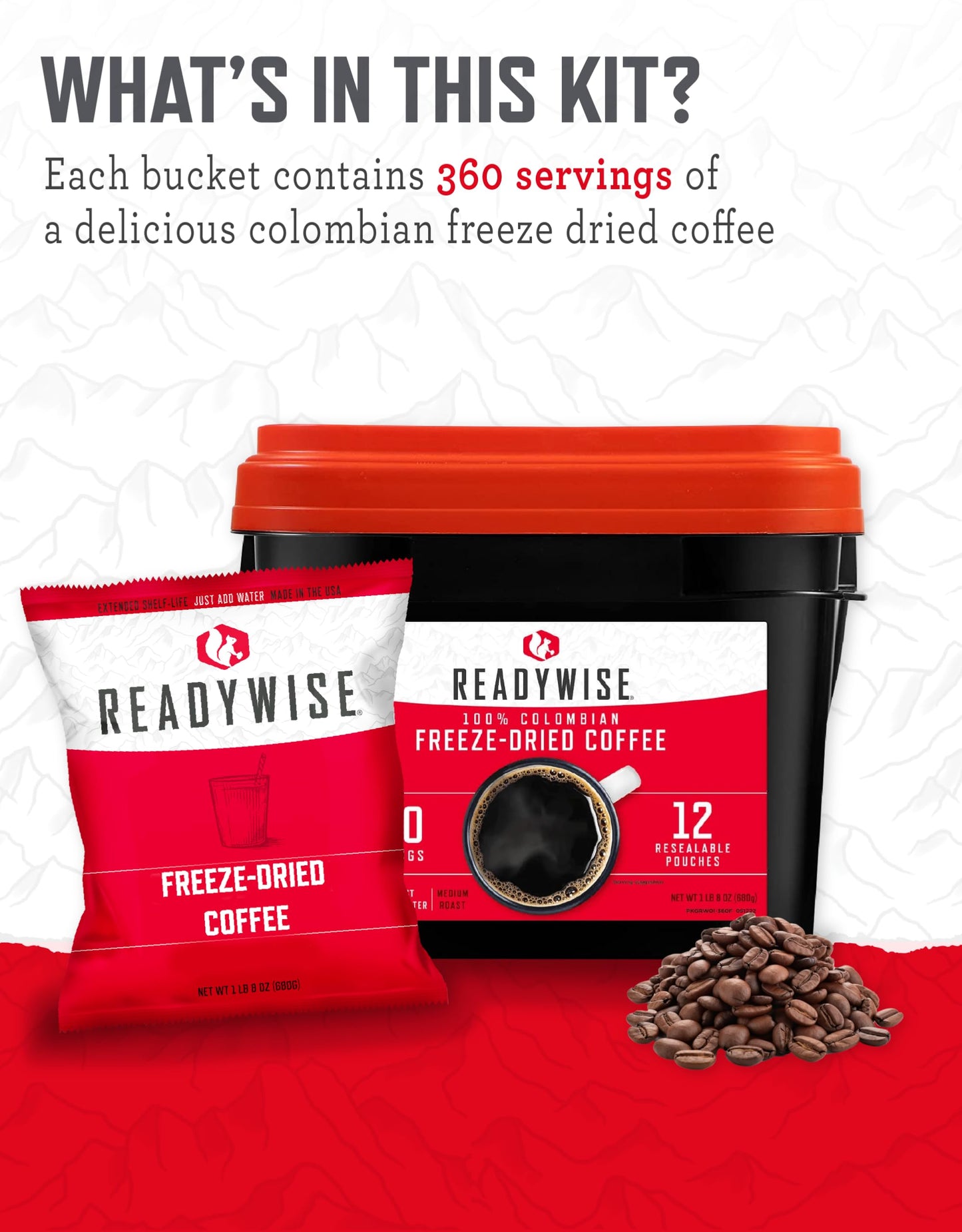 ReadyWise Emergency Food Supply - 120 Servings Favorites Sample Bucket, Survival Food Kit, Freeze Dried Prepper Food & Dehydrated Meals for Camping Essentials & Backpacking, up to 25 Year Shelf Life