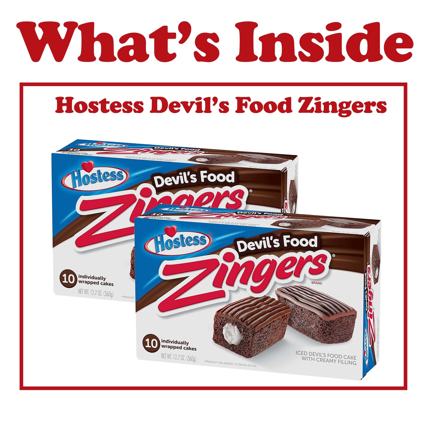12.7oz Hostess Zingers Iced Vanilla Cake, 10 Piece (Pack of 2)