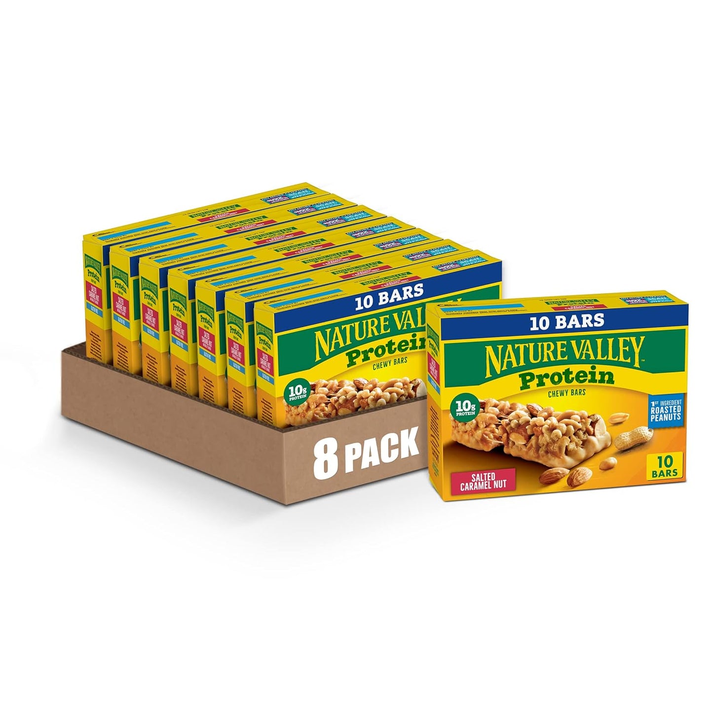 Nature Valley Chewy Protein Granola Bars, Peanut Butter Dark Chocolate, 10 Bars, 14.2 OZ