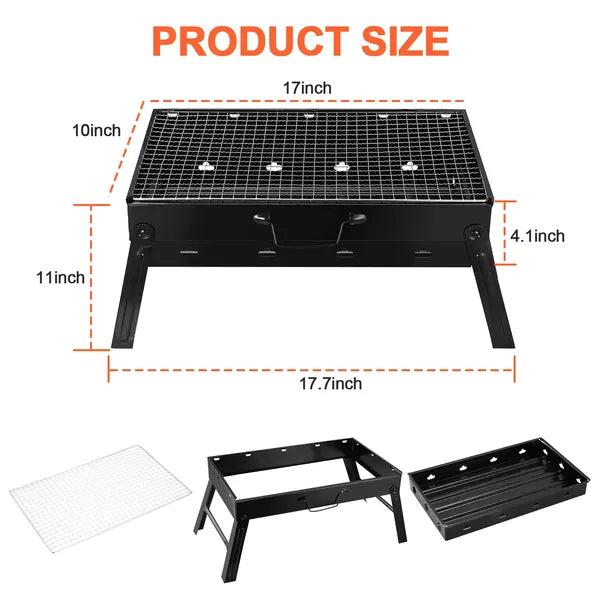Foldable Portable BBQ Charcoal Grill Grill Lightweight Smoker Grill For Camping Picnics Garden Grilling