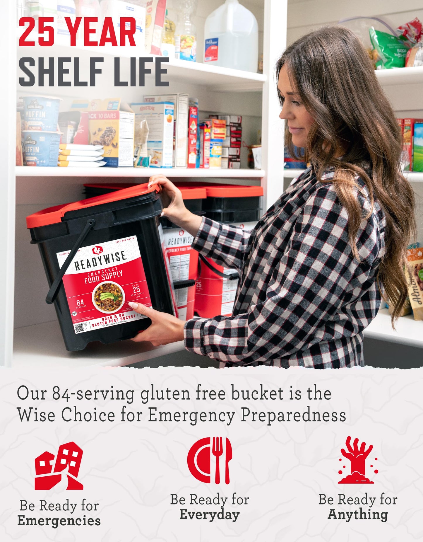 ReadyWise Emergency Food Supply - 120 Servings Favorites Sample Bucket, Survival Food Kit, Freeze Dried Prepper Food & Dehydrated Meals for Camping Essentials & Backpacking, up to 25 Year Shelf Life