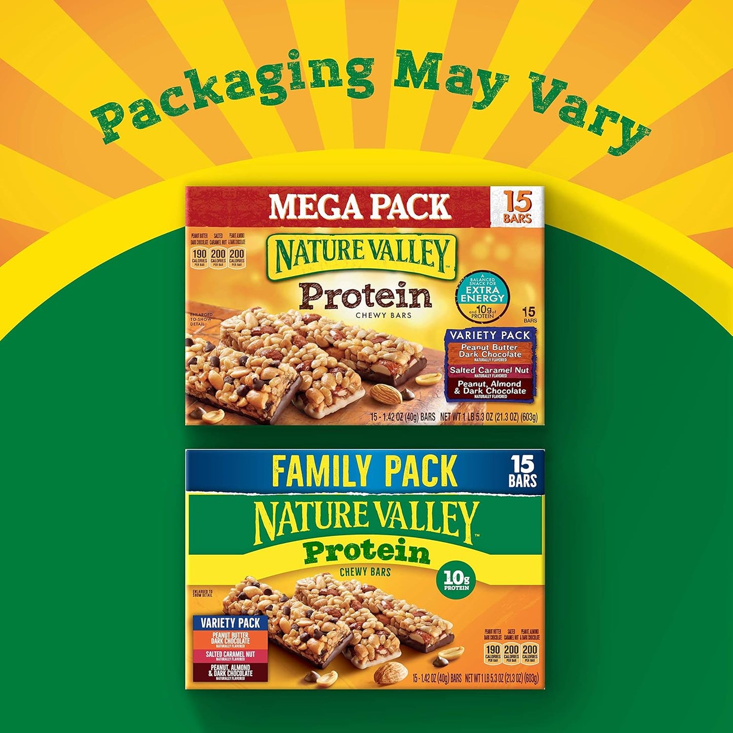 Nature Valley Chewy Protein Granola Bars, Peanut Butter Dark Chocolate, 10 Bars, 14.2 OZ