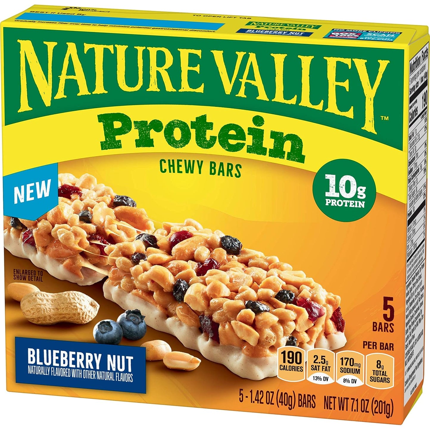 Nature Valley Chewy Protein Granola Bars, Peanut Butter Dark Chocolate, 10 Bars, 14.2 OZ
