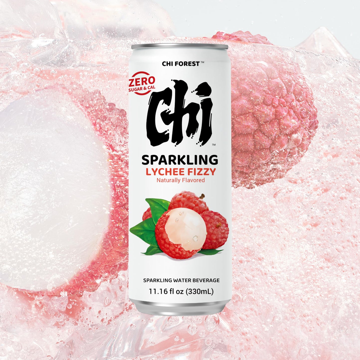CHI FOREST Sparkling Water Beverage, 4 Flavors Variety Pack, Zero Sugar, 11.16 fl oz Cans (Pack of 24)