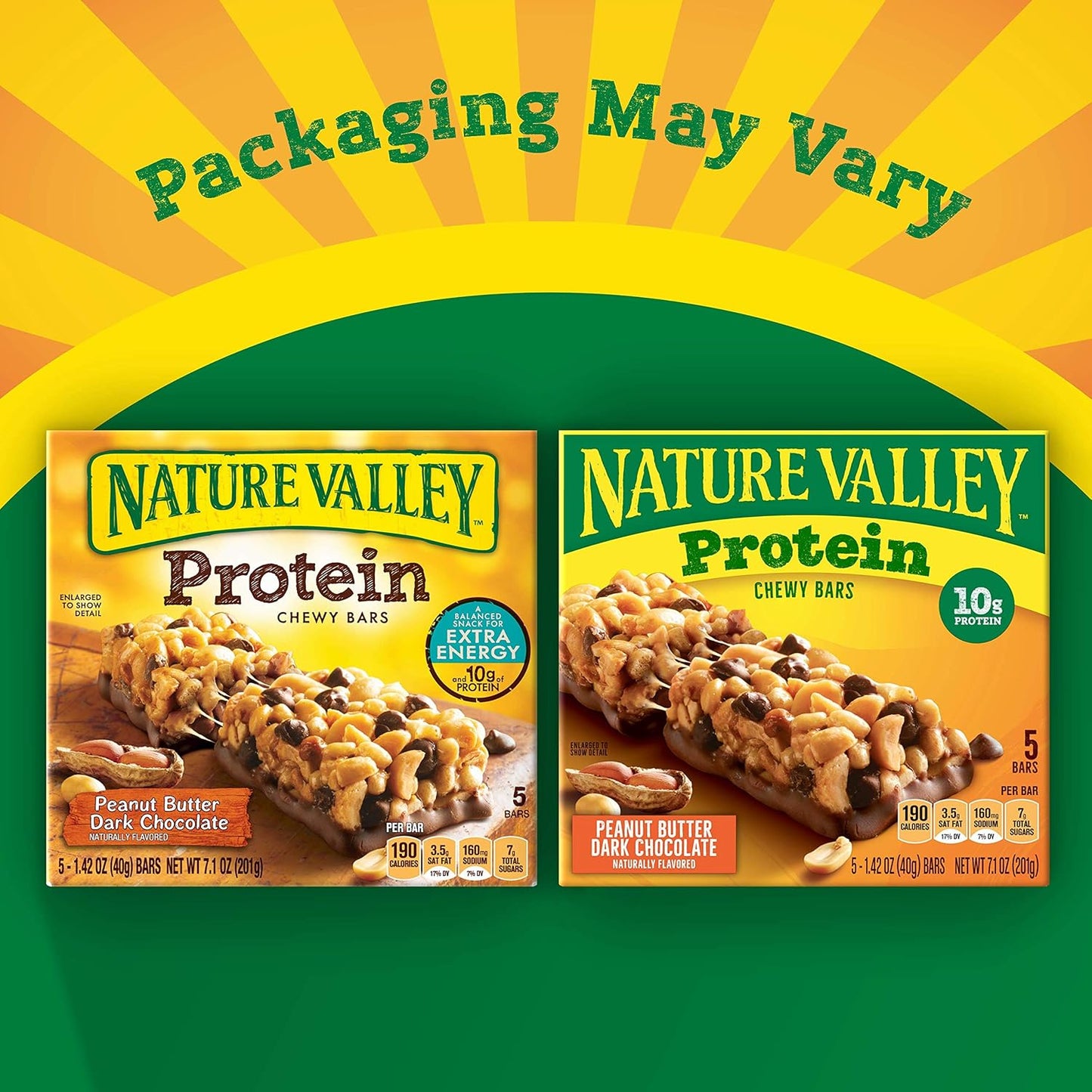 Nature Valley Chewy Protein Granola Bars, Peanut Butter Dark Chocolate, 10 Bars, 14.2 OZ